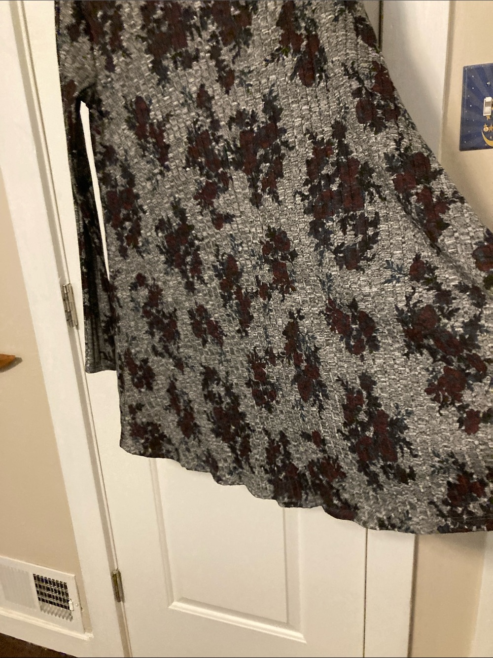love, Fire Gray Long-Sleeve Floral Swing Dress with Brown Accents - Picture 5 of 5